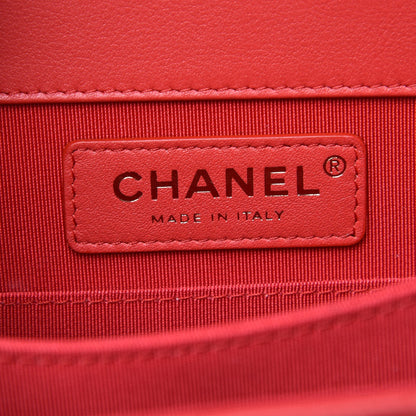Chanel Calfskin Quilted North South Boy Flap Red 6 of 7
