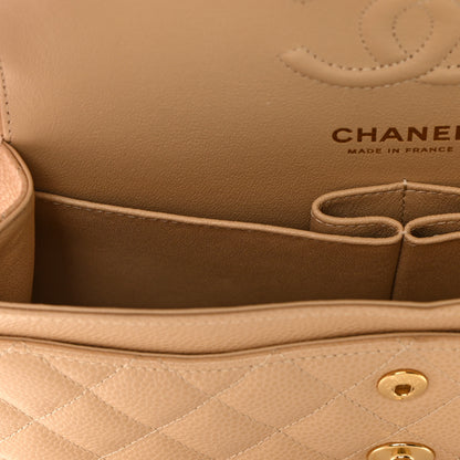 Chanel Caviar Quilted Small Double Flap Beige 12 of 13