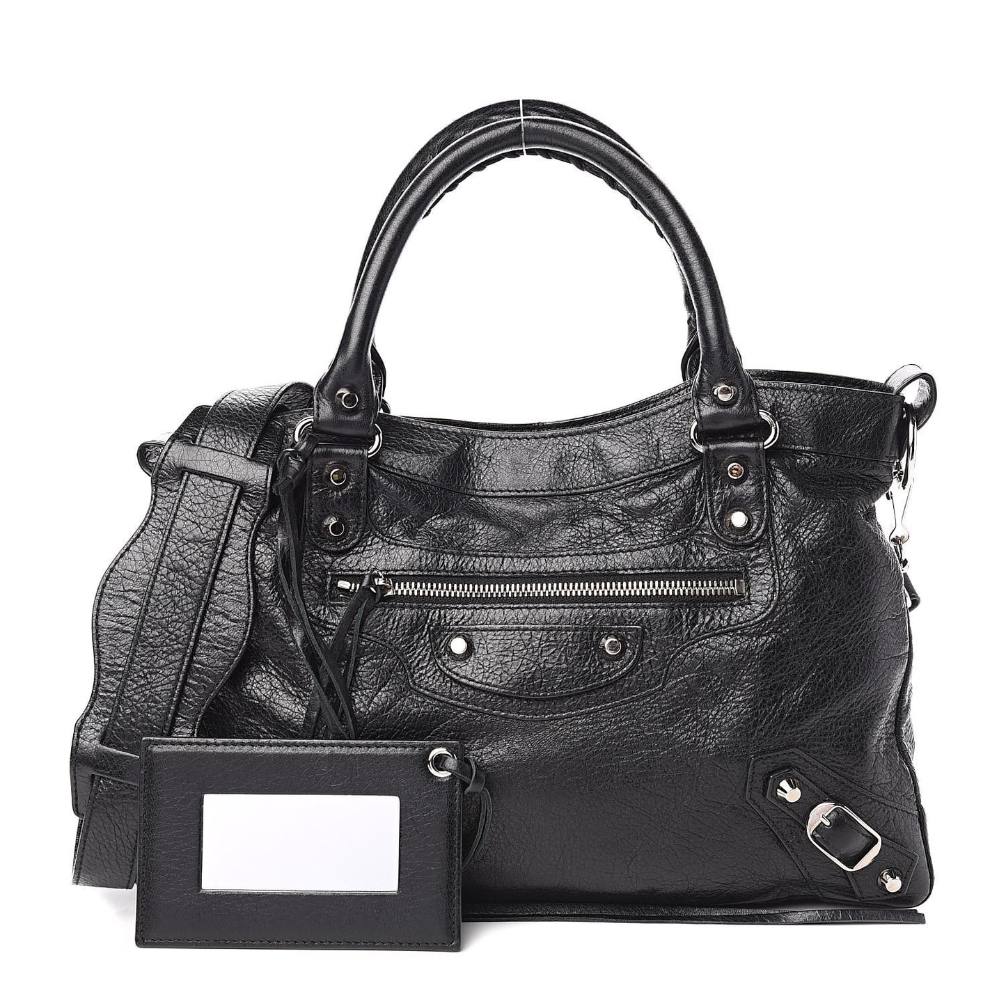 Agneau Classic Silver Hardware Town Black