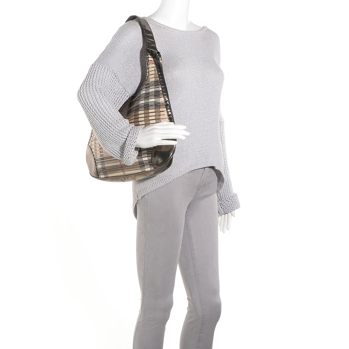 House Check Sliced Brook Hobo Metallic