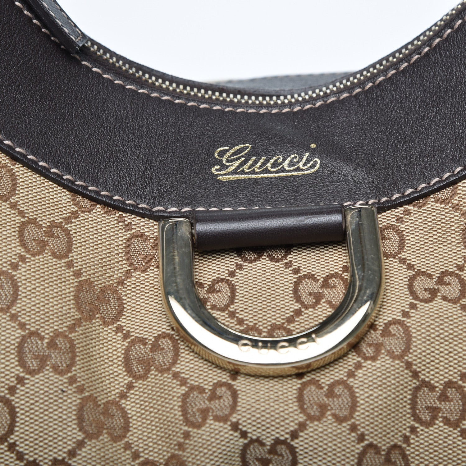 Gucci Monogram Large D Ring Hobo Dark Brown 9 of 10