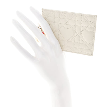 Christian Dior Lambskin Cannage DiorAmour Lady Dior Card Holder White 2 of 11