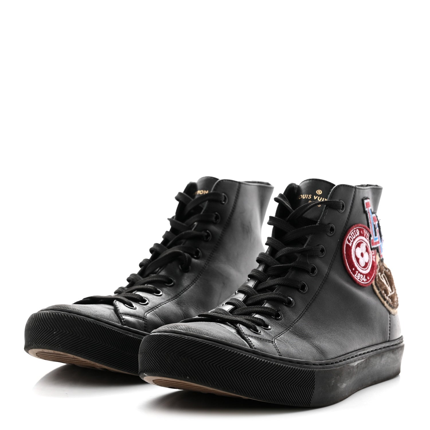 Louis Vuitton Calfskin LV League Tattoo Sneaker Boots 8.5 Black 4 of 10