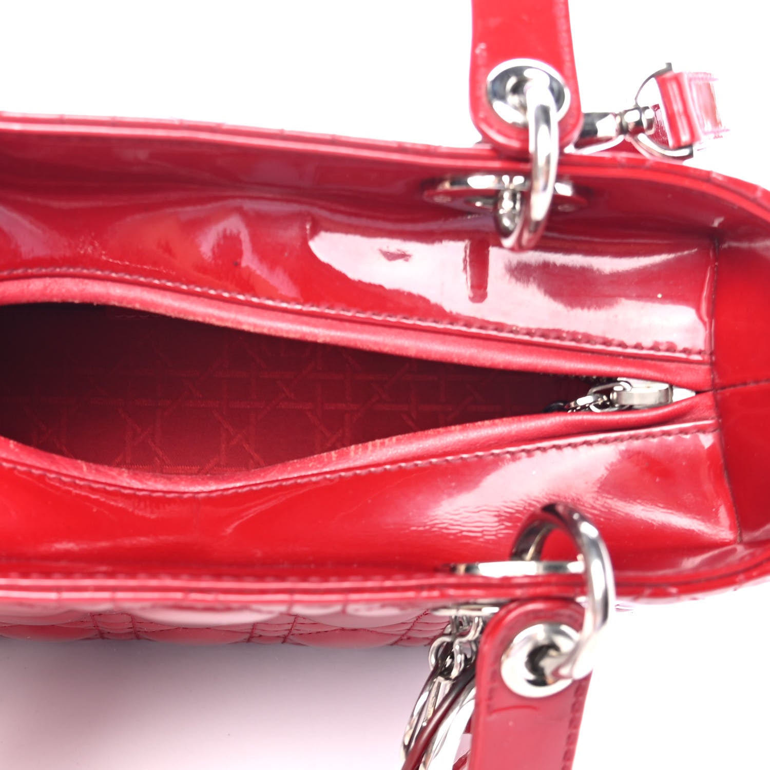 Christian Dior Patent Cannage Medium Lady Dior Red 4 of 4