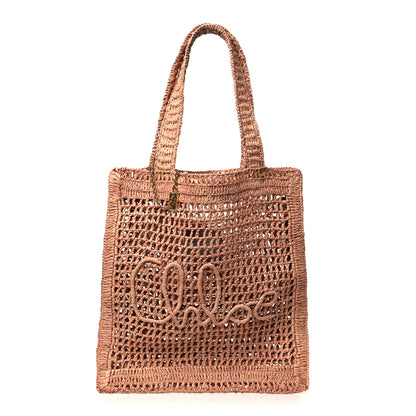 Chloe Raffia Summer Banana Tote Summery Beige 1 of 10
