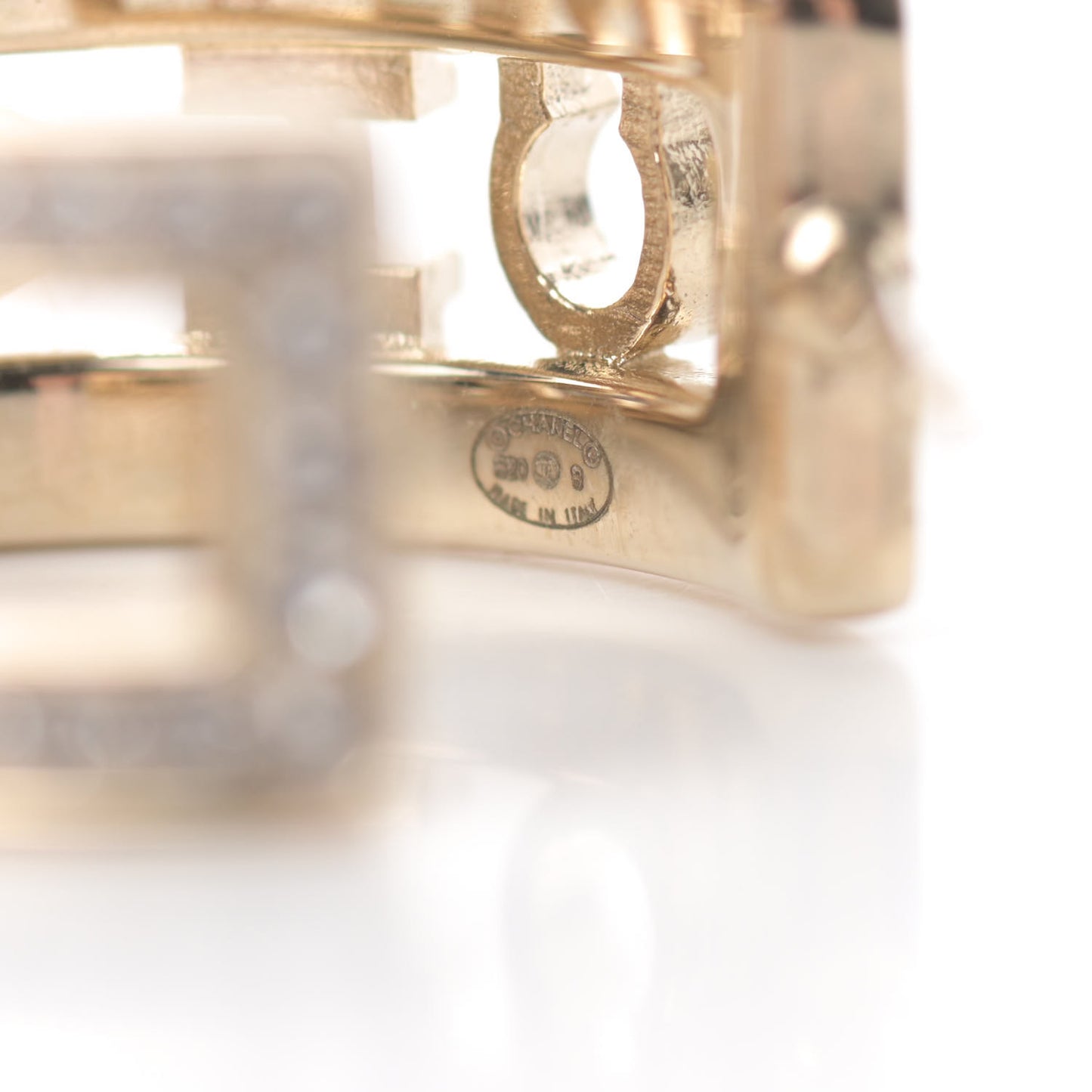 Metal Crystal Bow-tiful CC Hoop Earrings Gold