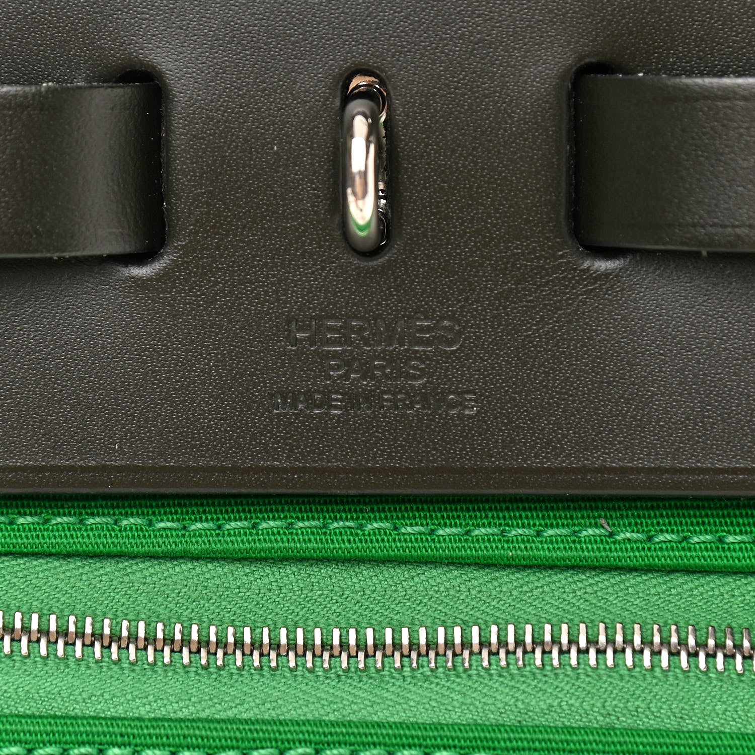 Hermes Vache Hunter Toile Herbag Zip 31 PM Bambou Kaki 8 of 12