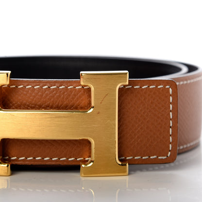 Hermes Swift Epsom 32mm H Belt 80 Black Gold 3 of 8