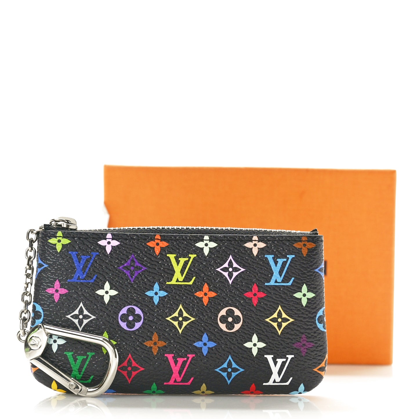 LV X TM Monogram Multicolor Key Pouch Black