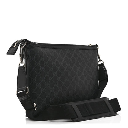Gucci GG Supreme Monogram Azalea Calfskin Retro Interlocking G Wristlet Messenger Bag Black 3 of 11