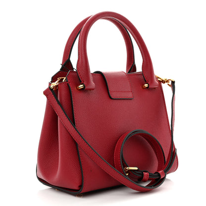 Burberry Soft Grain Calfskin Small Buckle Tote Parade Red 3 of 13