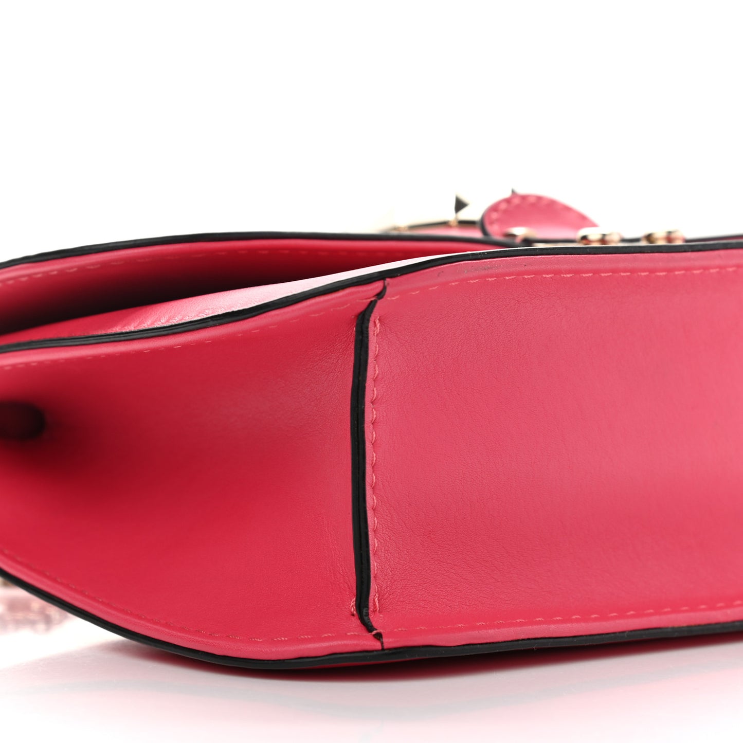 Vitello Medium Glam Lock Rockstud Flap Deep Rose