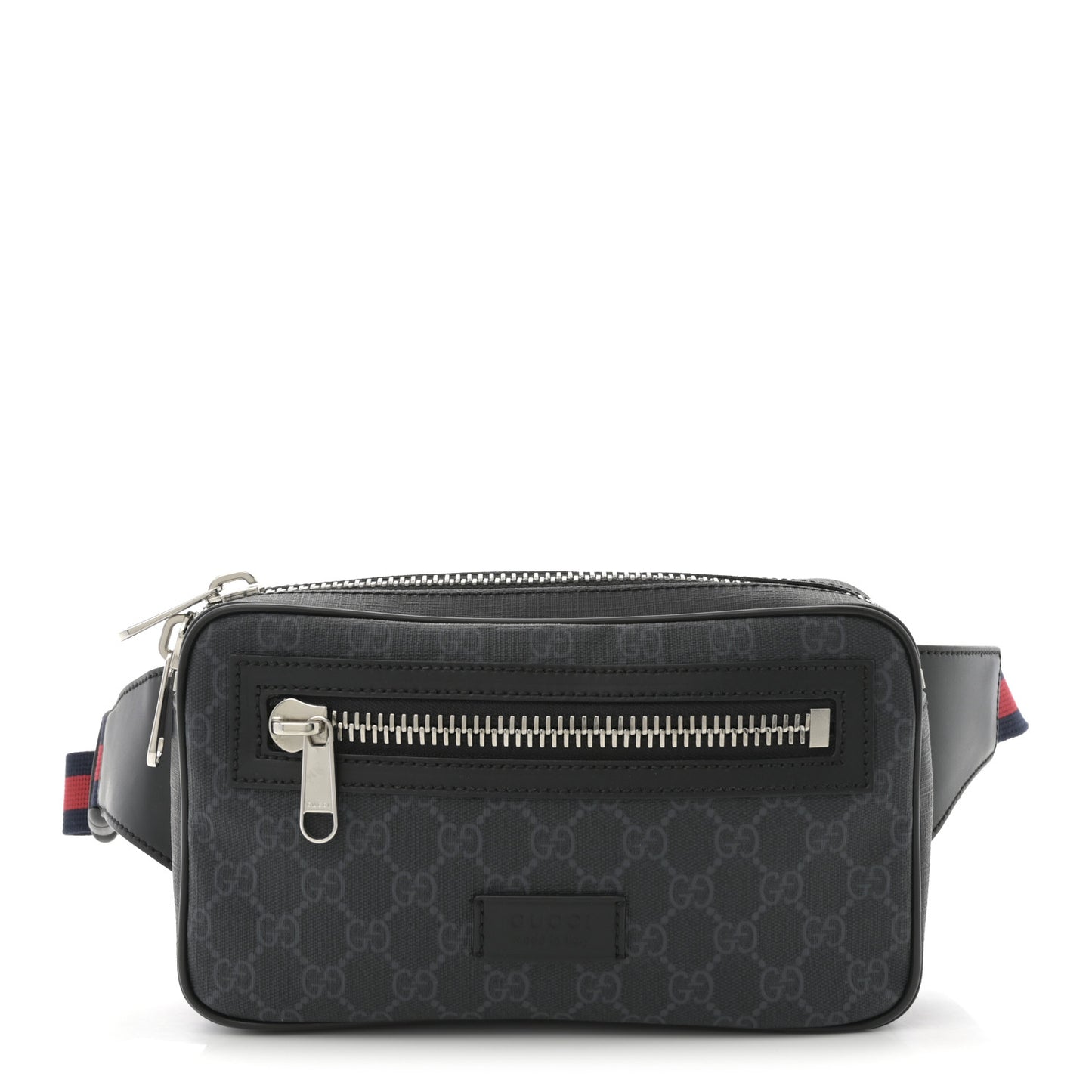 Soft GG Supreme Monogram Web Belt Bag Black Grey