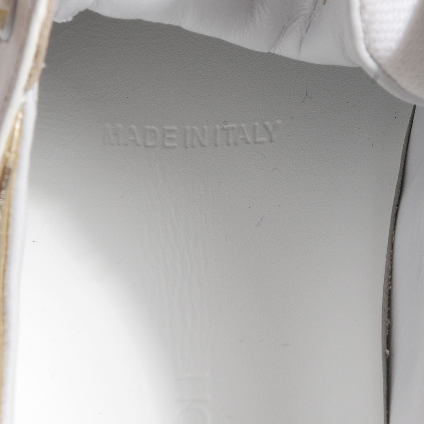 Calfskin Embossed Monogram Street Children Kid's Sneakers 30 US 12.5 Gold White