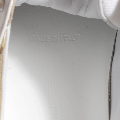 Louis Vuitton Calfskin Embossed Monogram Street Children Kid's Sneakers 30 US 12.5 Gold White 8 of 8