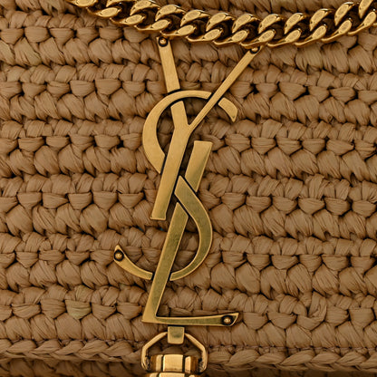 Saint Laurent Raffia Monogram Tassel Kate 99 Dark Nude 12 of 12