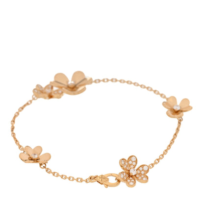 Van Cleef & Arpels 18K Yellow Gold Diamond Frivole 5 Flowers Bracelet 2 of 5