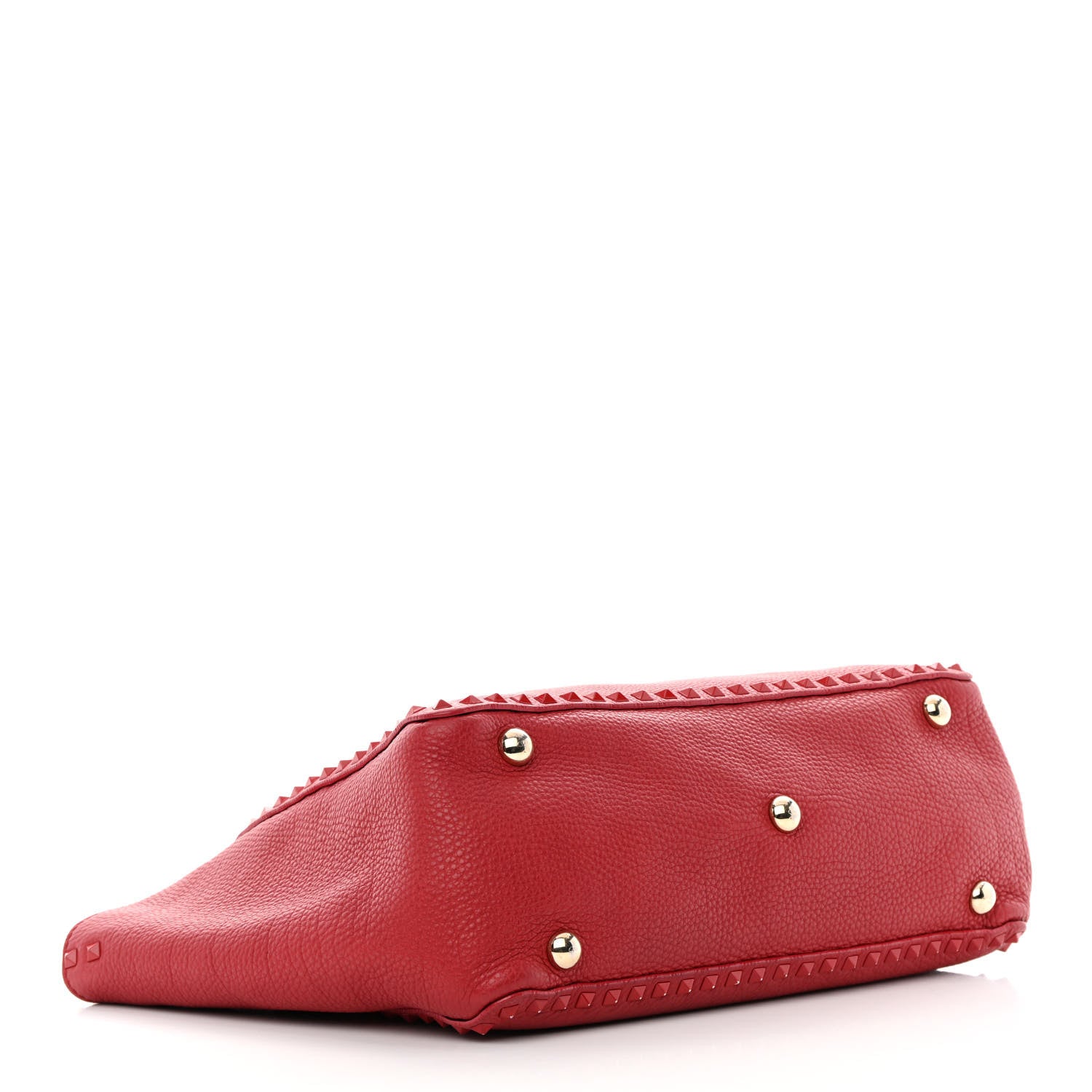 Valentino Garavani Vitello Monochrome Medium Rockstud Tote Rosso Valentino 4 of 18