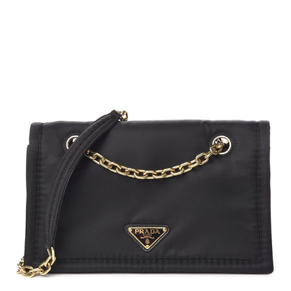 Prada Nylon Tessuto Chain Shoulder Bag Black 1 of 9