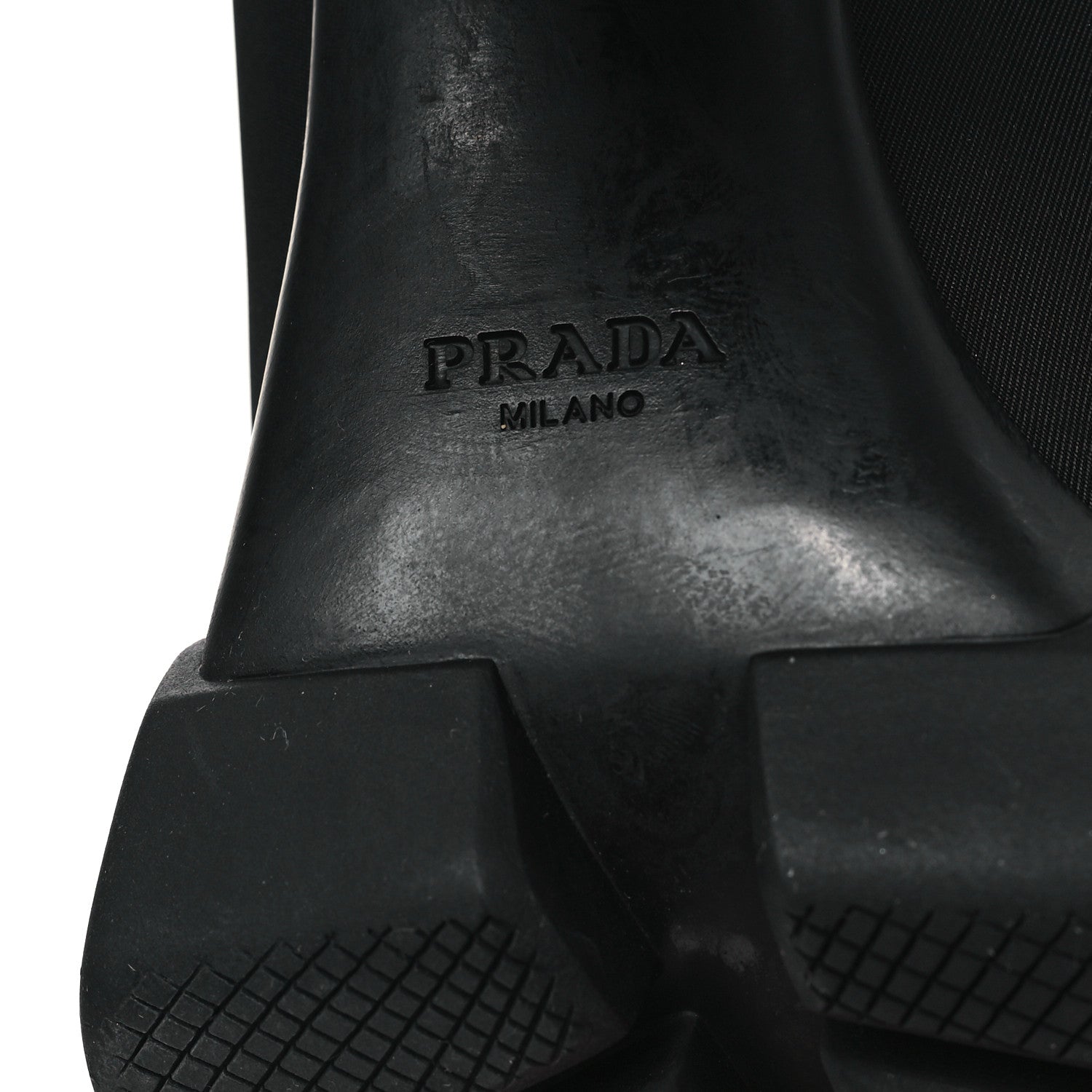 Prada Vitello Montana Re-Nylon Metal Triangle Logo 110mm Ankle Boots 38.5 Black 6 of 9