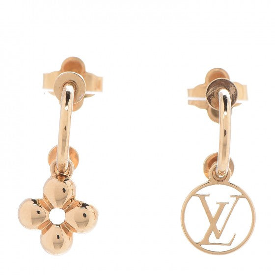 Louis Vuitton Brass Blooming Earrings Gold 1 of 5