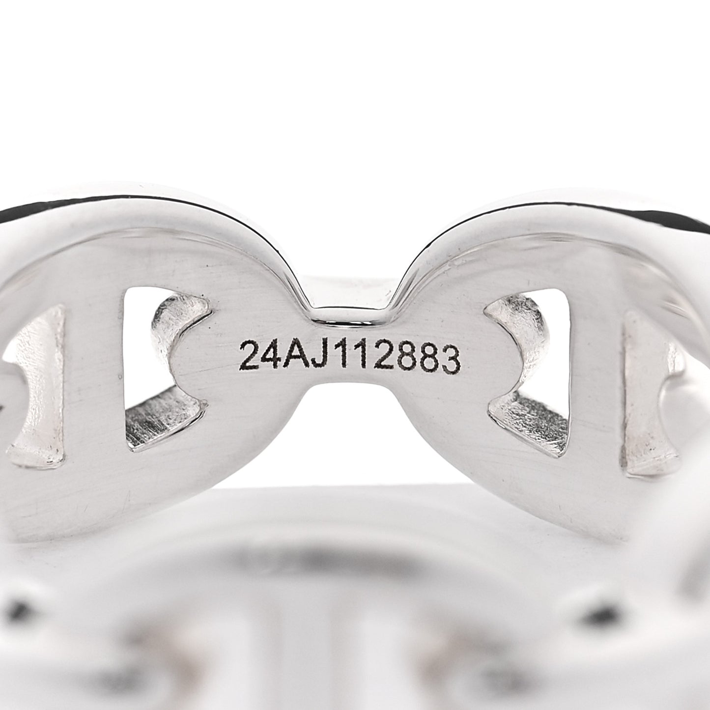 Sterling Silver PM Chaine d'Ancre Enchainee Band Ring 52 6