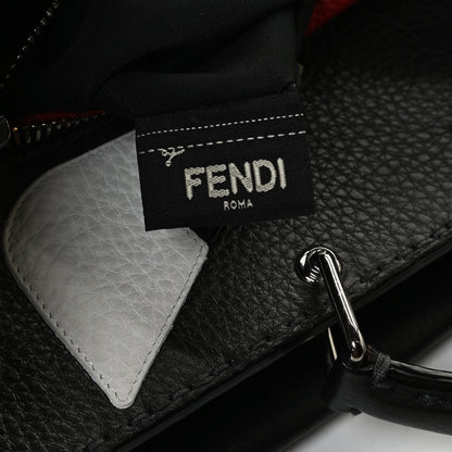Fendi Calfskin Romano Selleria Monster Eyes Large Mens Peekaboo Iconic Essential Satchel Black White 6 of 15
