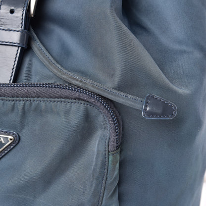 Prada Nylon Vela Cinch Backpack Blue 15 of 17