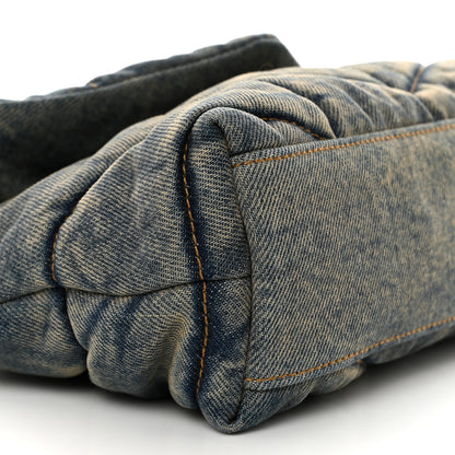Saint Laurent Denim Quilted Toy Loulou Puffer Monogram Chain Satchel Blue Cinnamon 9 of 10
