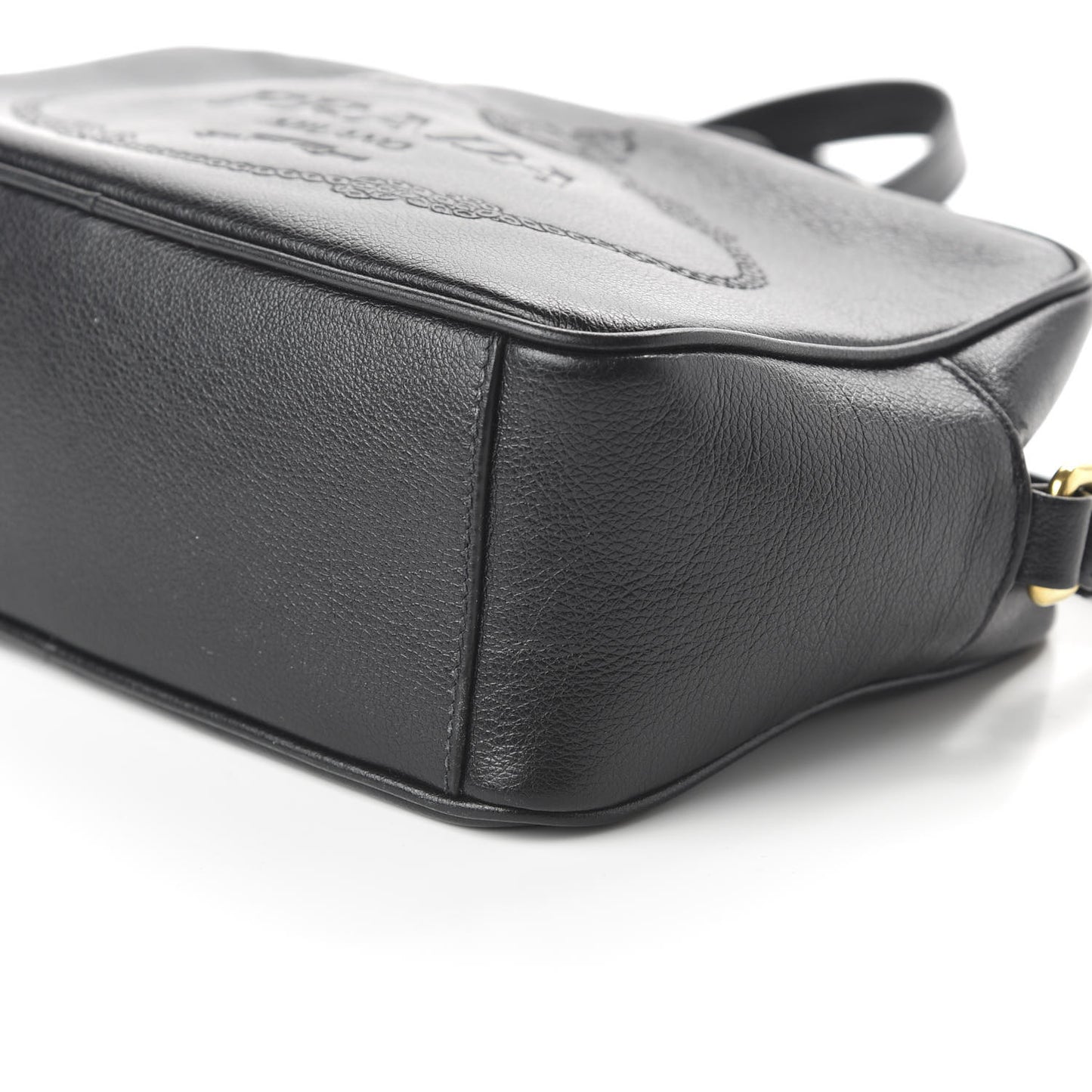 Glace Calf Logo Crossbody Black