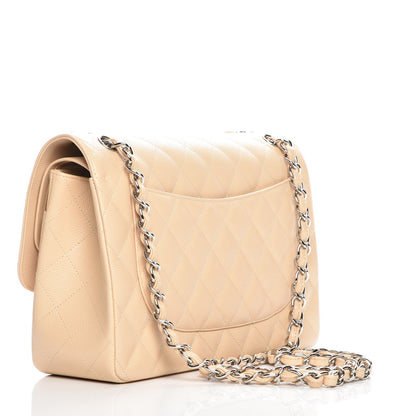 Chanel Caviar Quilted Jumbo Double Flap Beige Clair 4 of 8