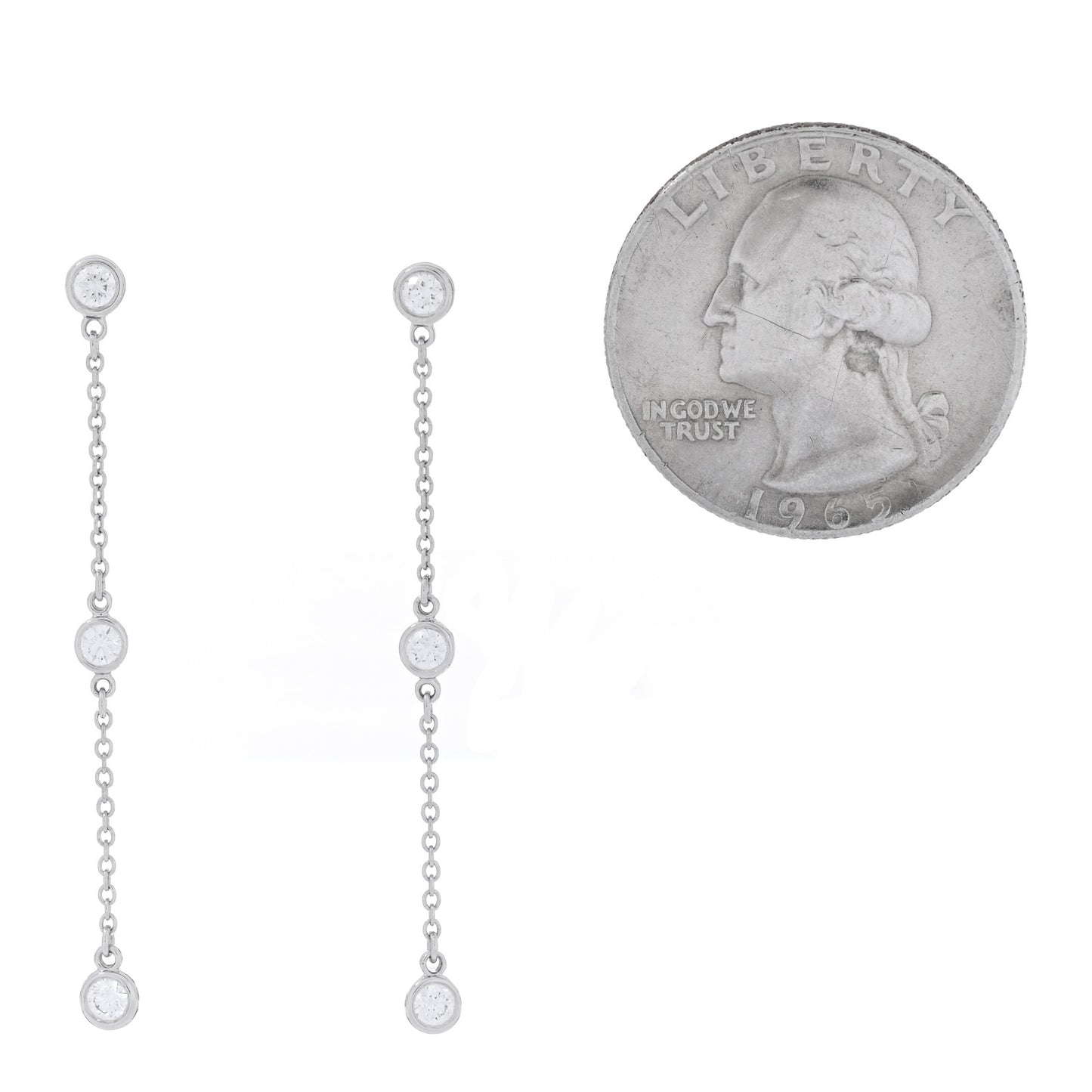 Platinum Elsa Peretti Diamonds by the Yard Drop Earrings