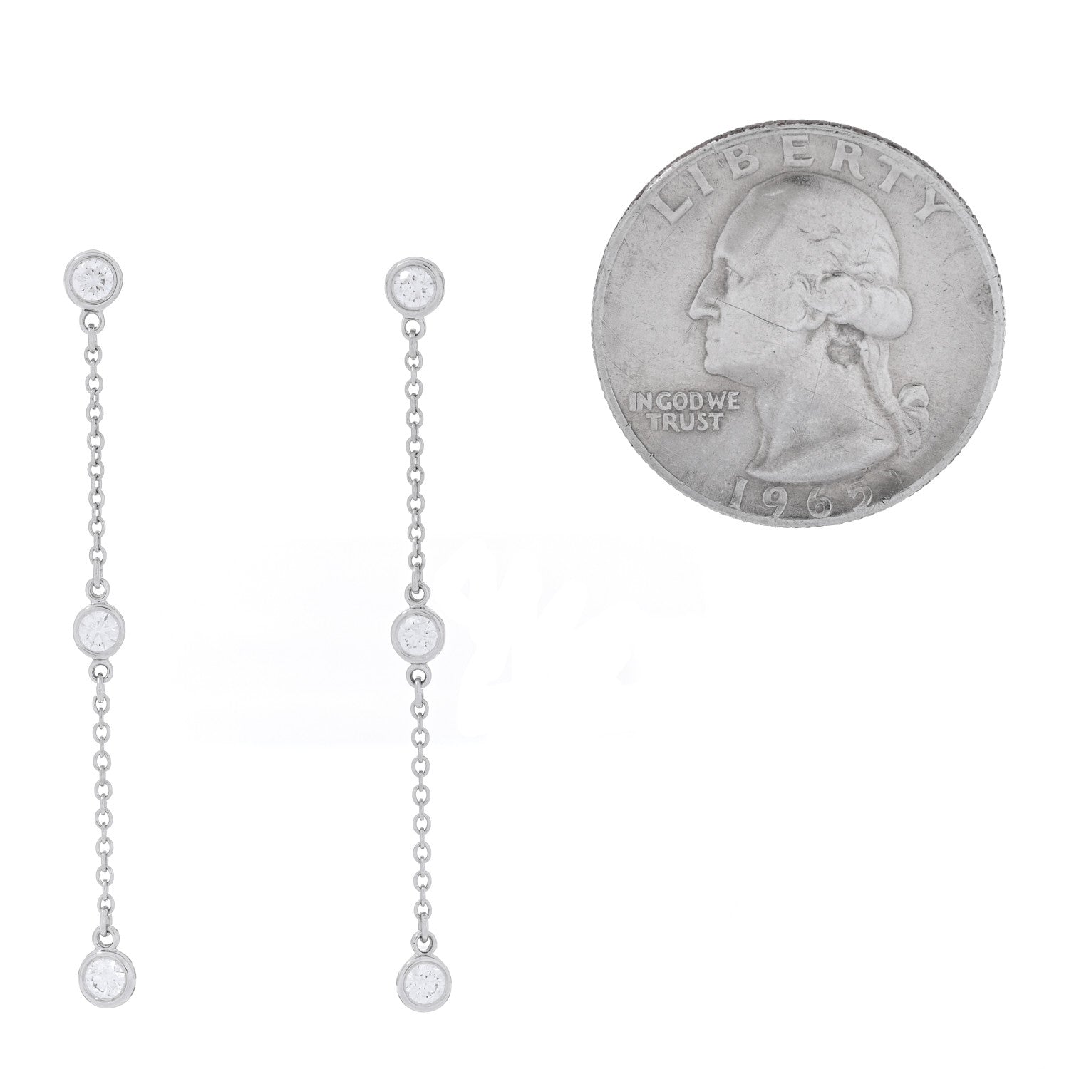 Tiffany Platinum Elsa Peretti Diamonds by the Yard Drop Earrings 2 of 6
