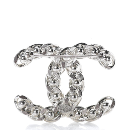 Chanel Pearl CC Chain Brooch Silver 3 of 5