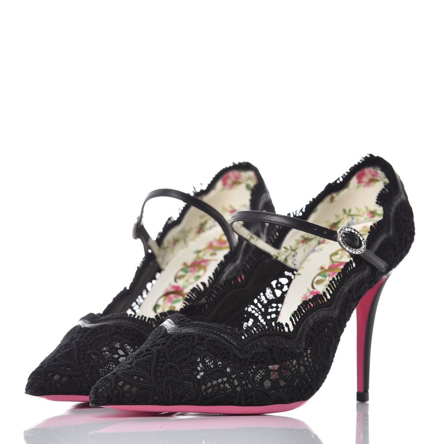 Lace Pizzo Venice Pumps 36.5 Black