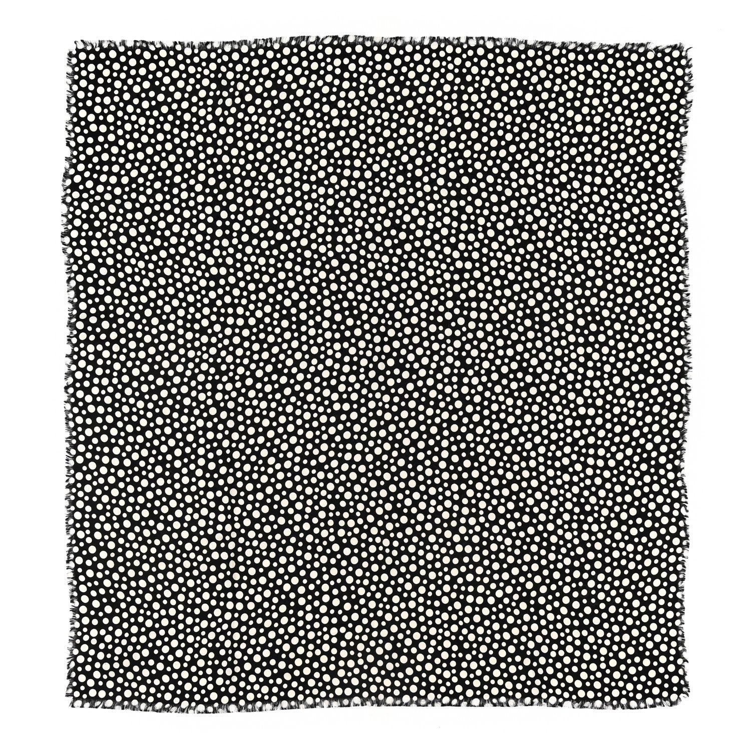 Louis Vuitton Silk Wool Kusama Dots Scarf Black White 1 of 6