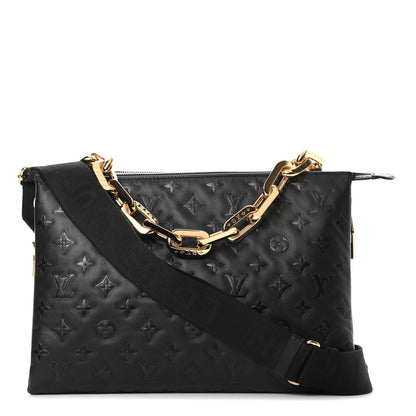 Louis Vuitton Lambskin Embossed Monogram Coussin MM Black 1 of 11