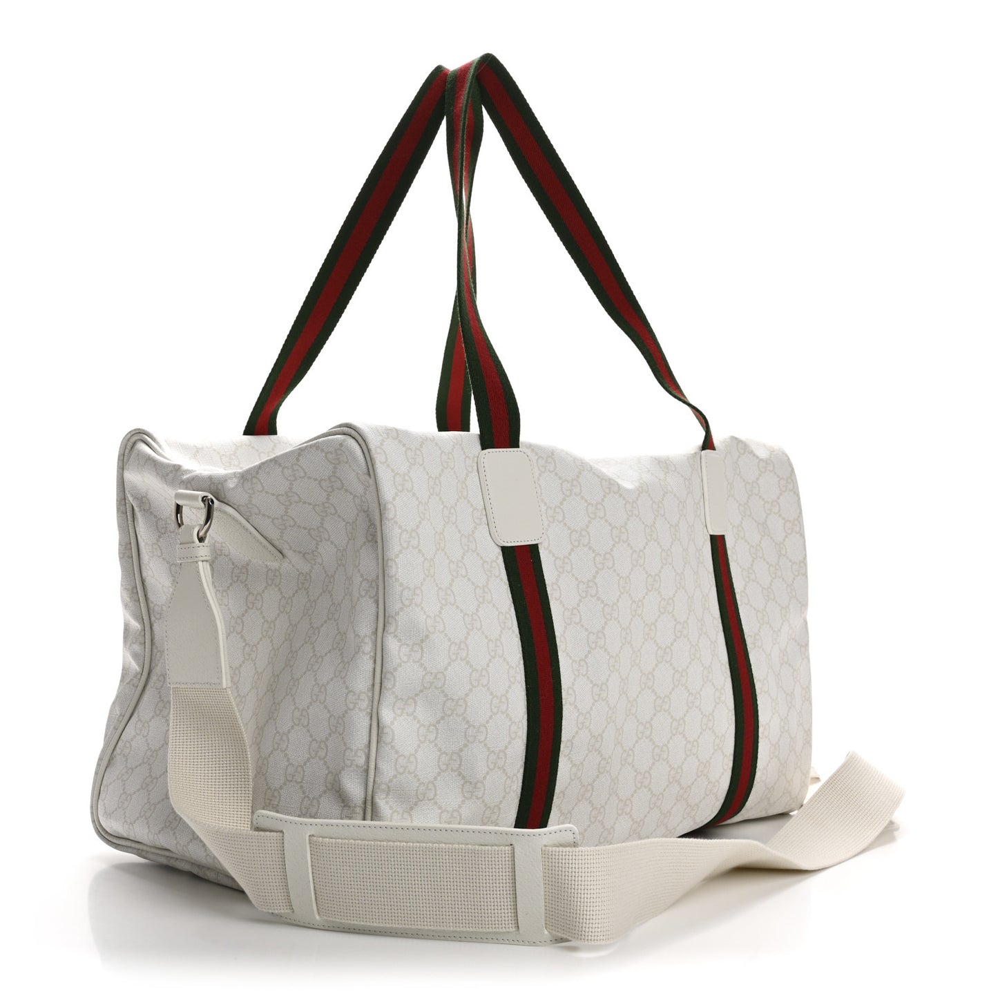 GG Monogram Medium Web Duffle Bag White