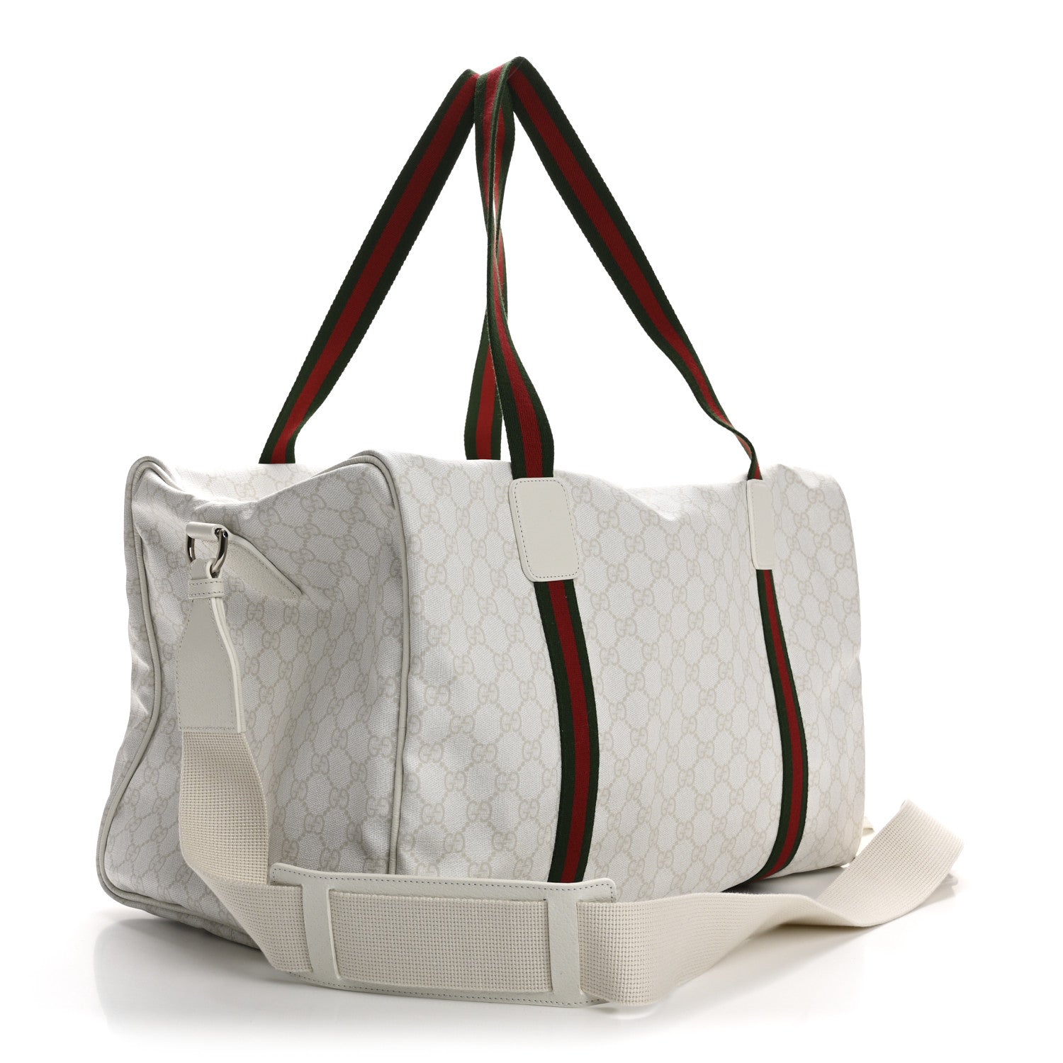 Gucci GG Monogram Medium Web Duffle Bag White 2 of 9