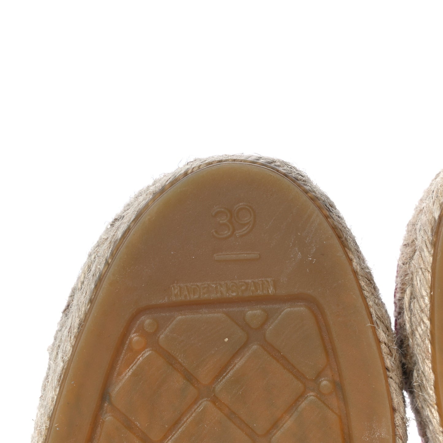 Tweed Lambskin CC Espadrilles 39 Coral Pink Black Red