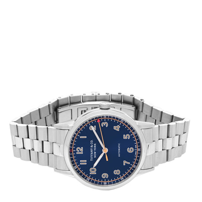 Tiffany Stainless Steel 34mm CT60 3-Hand Automatic Watch Blue 2 of 5