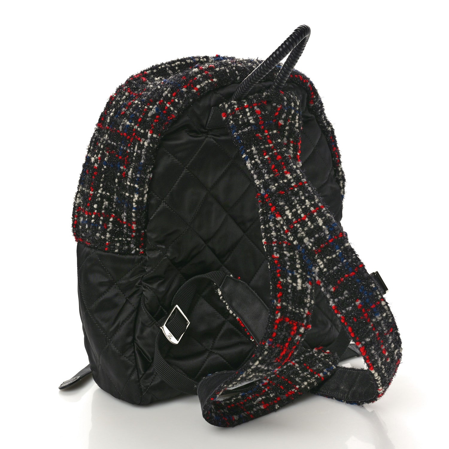 Chanel Tweed Nylon Quilted Astronaut Essentials Backpack Black Multicolor 3 of 10