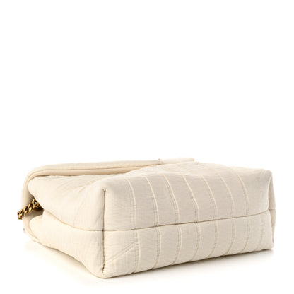 Saint Laurent Cotton Gauze Y Quilted Monogram Small Loulou Chain Satchel Vanilla Ice 4 of 10
