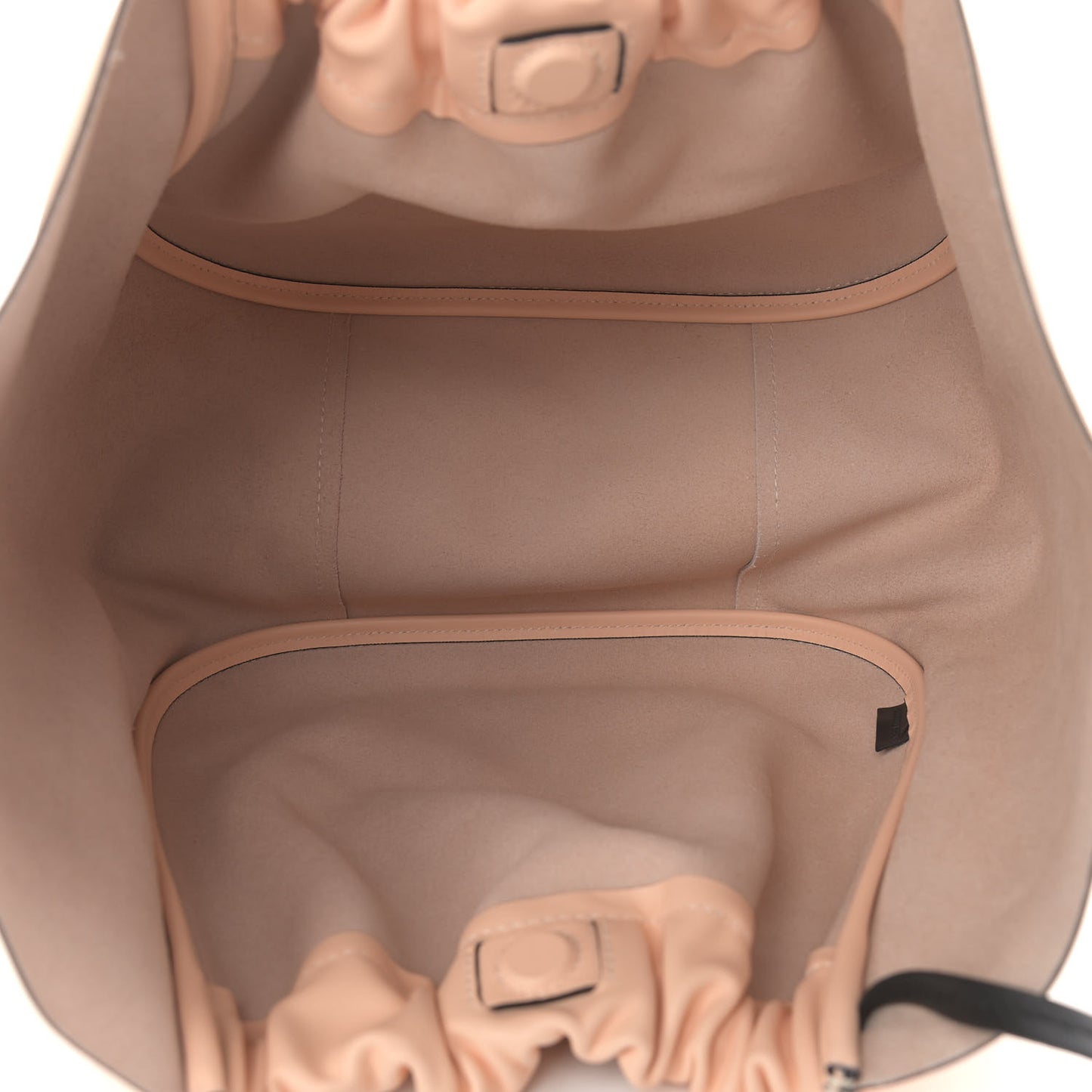 Calfskin Large Ruched Tote Peach