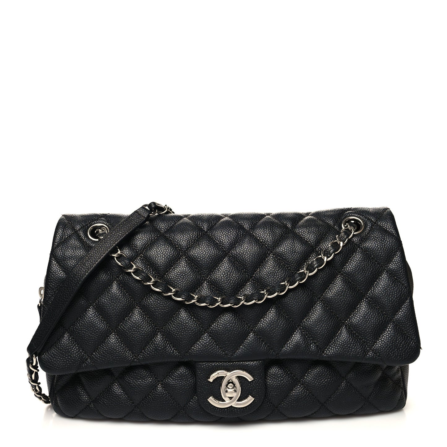 Caviar Quilted Jumbo Easy Flap Black