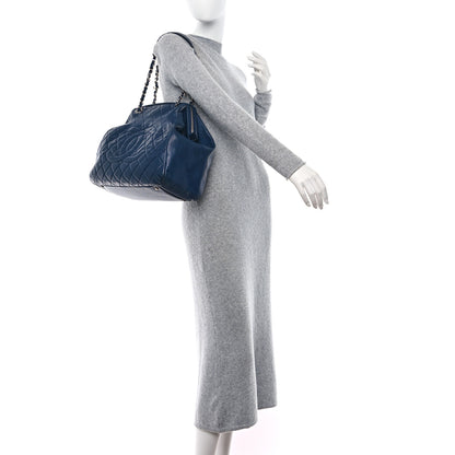 Chanel Caviar Quilted Framed Bowling Bag Blue 2 of 11