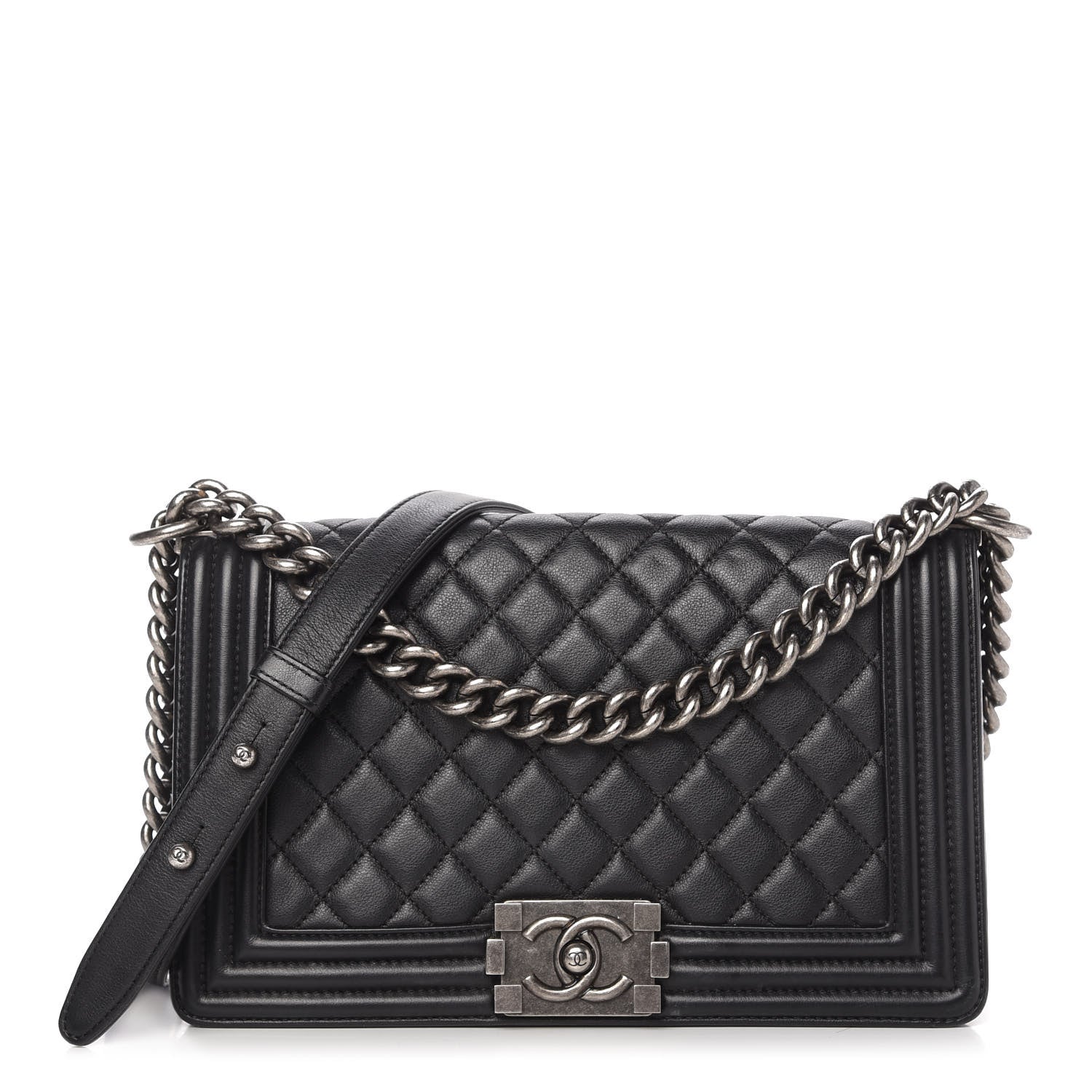 Chanel Calfskin Quilted Medium Boy Flap Black 1 of 10