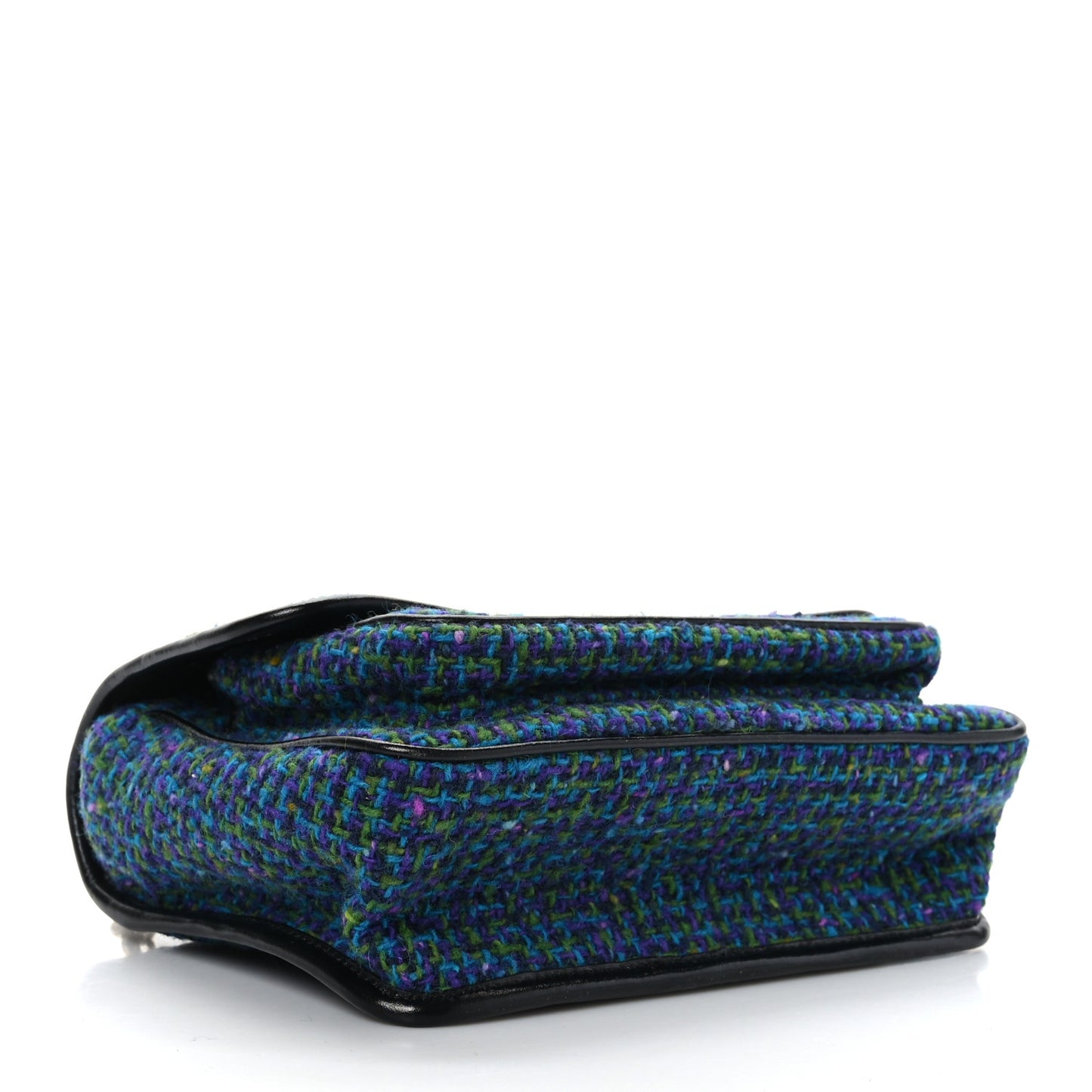 Tweed Calfskin Matelasse Monogram Baby Niki Chain Satchel Blue