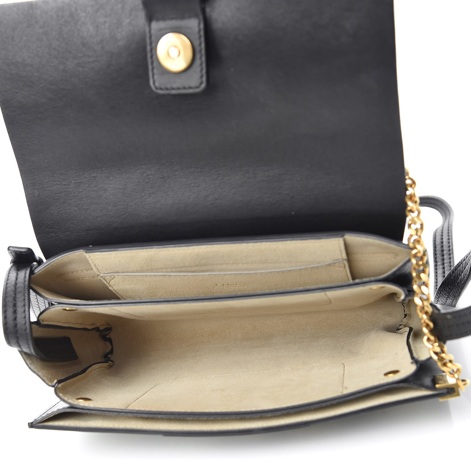 Chloe Suede Calfskin Studded Small Faye Shoulder Bag Black 5 of 10
