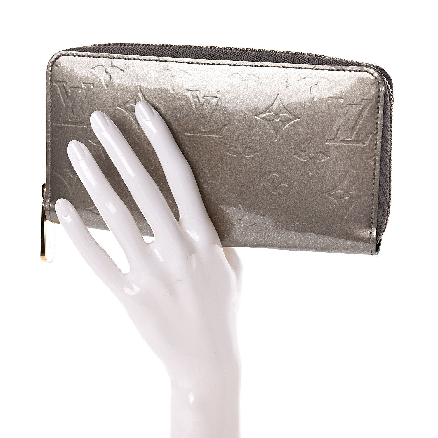 Louis Vuitton Vernis Zippy Wallet Gris Art Deco 2 of 7
